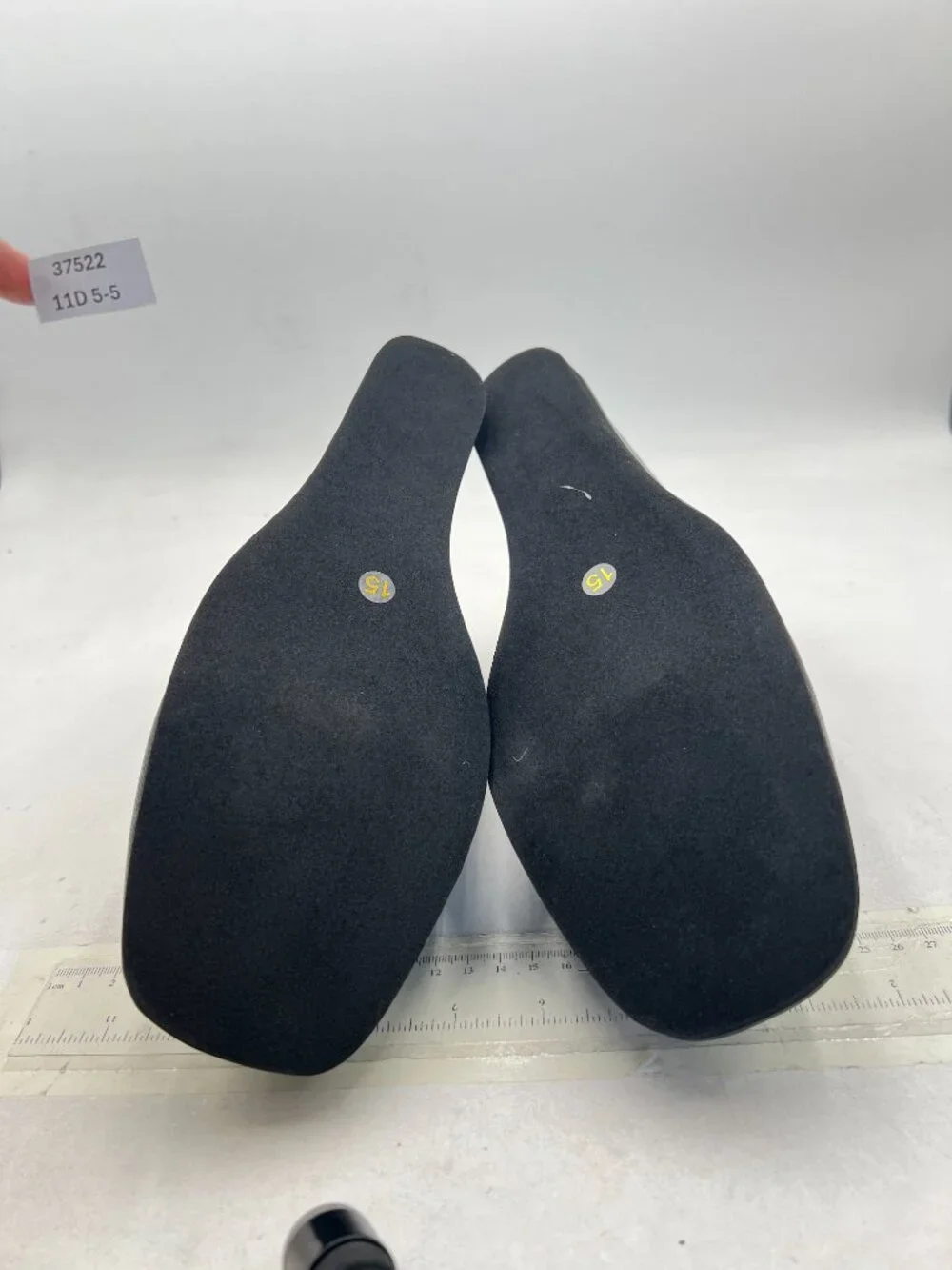 YDN Black Dressy Pump Square Closed Toe Slip On Loafers Wedges High Heeled Shoes