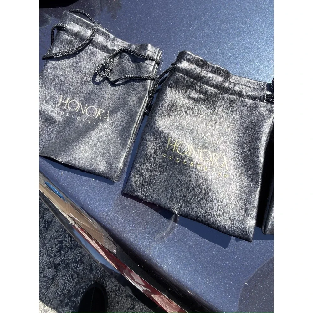 Lot 3 Honora Collection Jewelry Pouches‎ Black Drawstring Storage Bags