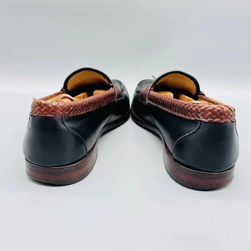 Allen Edmonds Shoes Mens 11.5 Black Brown Leather Maxfield Tassel Loafers Dress