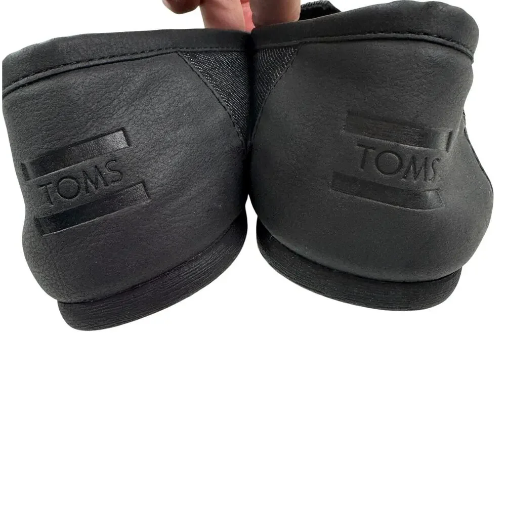 TOMS Classic All Black Denim Comfortable Lightweight Slip-On Shoes Men's Size 10
