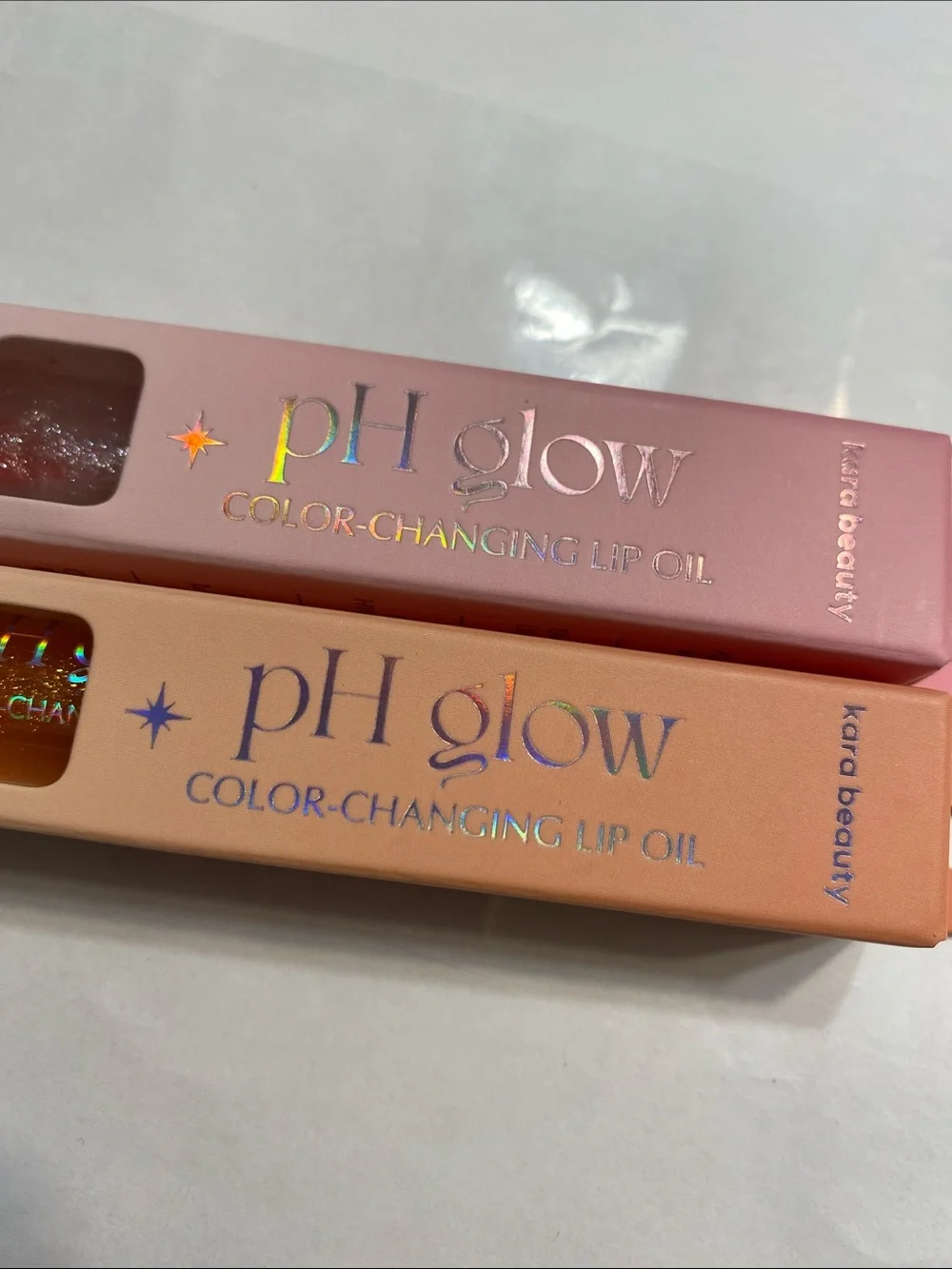 Kara Beauty pH Glow Color-Changing Lip Oil Duo - Sheer Orange & Sheer Rose