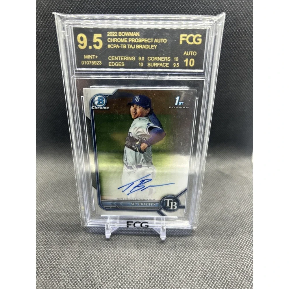 2022 1st Bowman Chrome Prospect Autographs Taj Bradley‎ #CPA-TB FCG 9.5 Auto 10