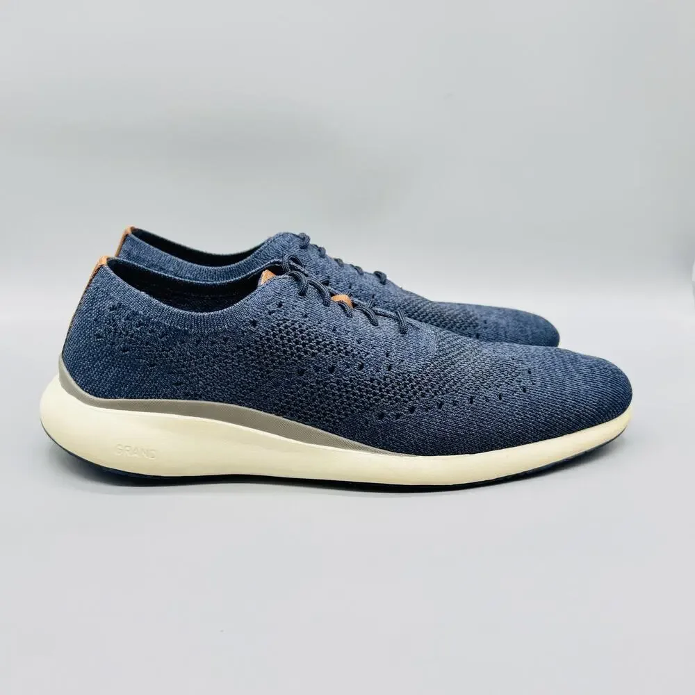 Cole Haan Shoes Mens 11.5 Blue Knit Grand Lace Up Casual Lightweight Sneakers