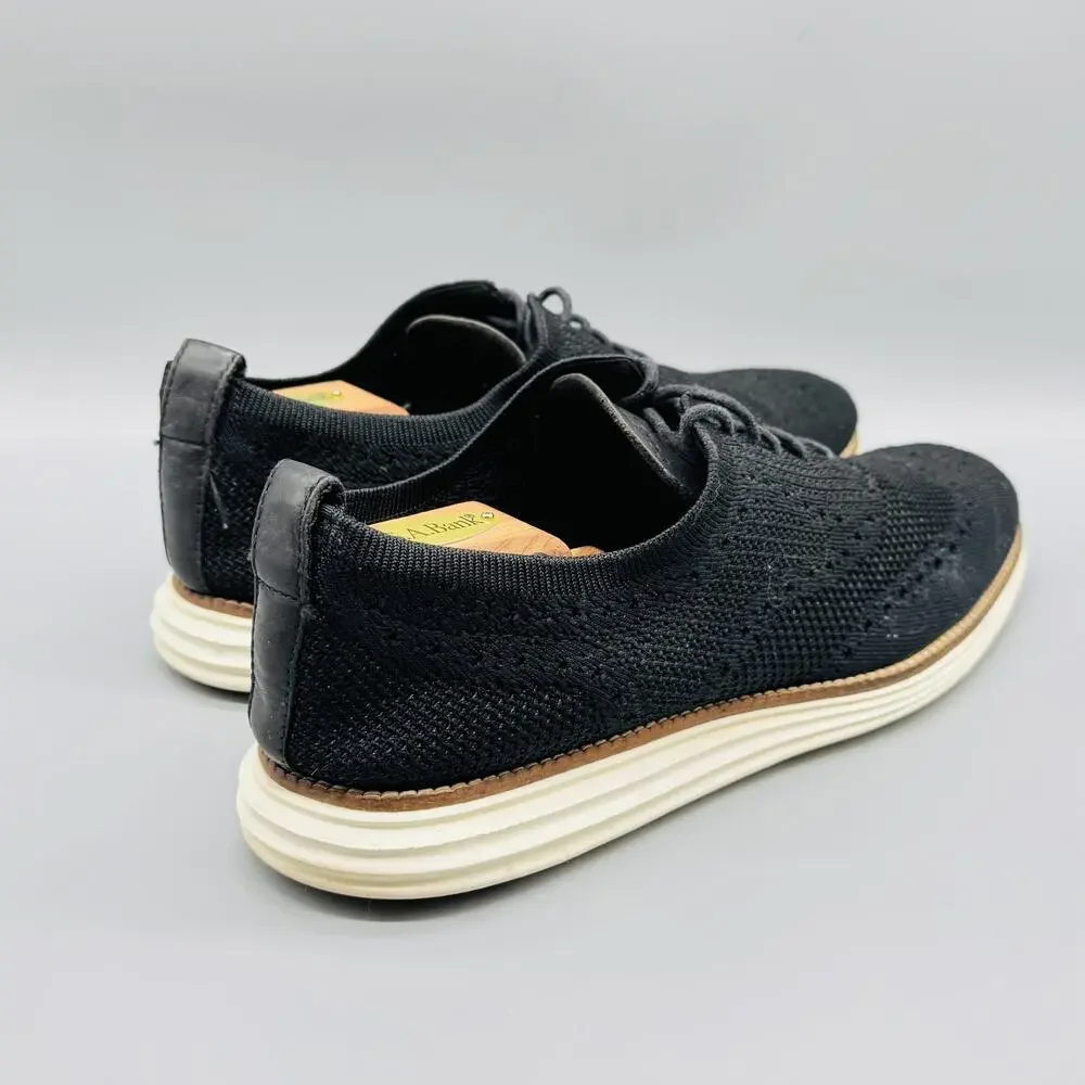 Cole Haan Shoes Mens 10.5 Black Knit OriginalGrand Wingtip Oxford Dress Comfort