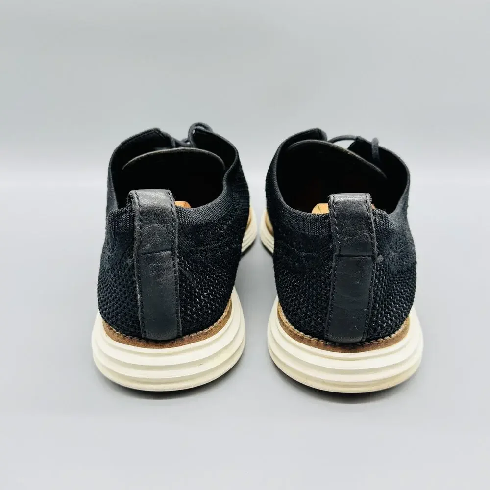 Cole Haan Shoes Mens 10.5 Black Knit OriginalGrand Wingtip Oxford Dress Comfort