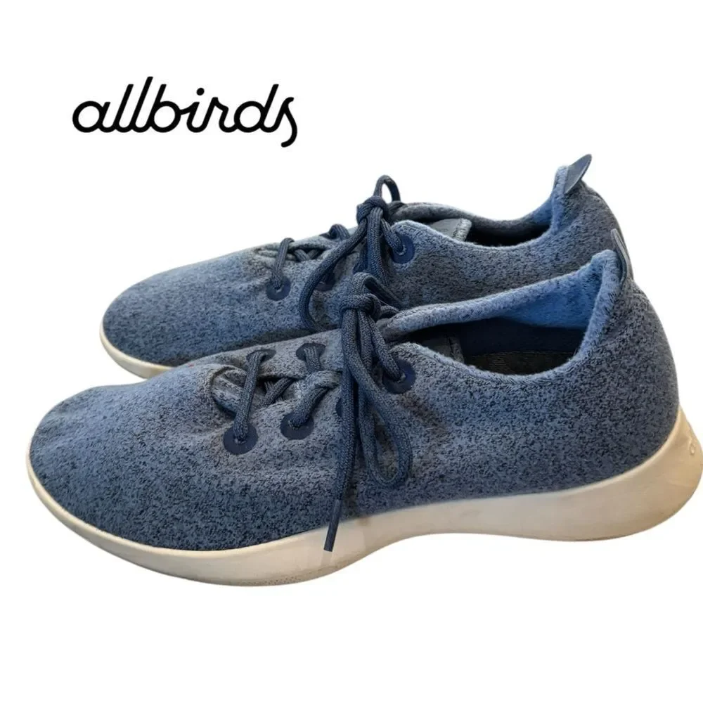 Allbirds Men's Wool Runner Blue Lace-up Sneakers 12