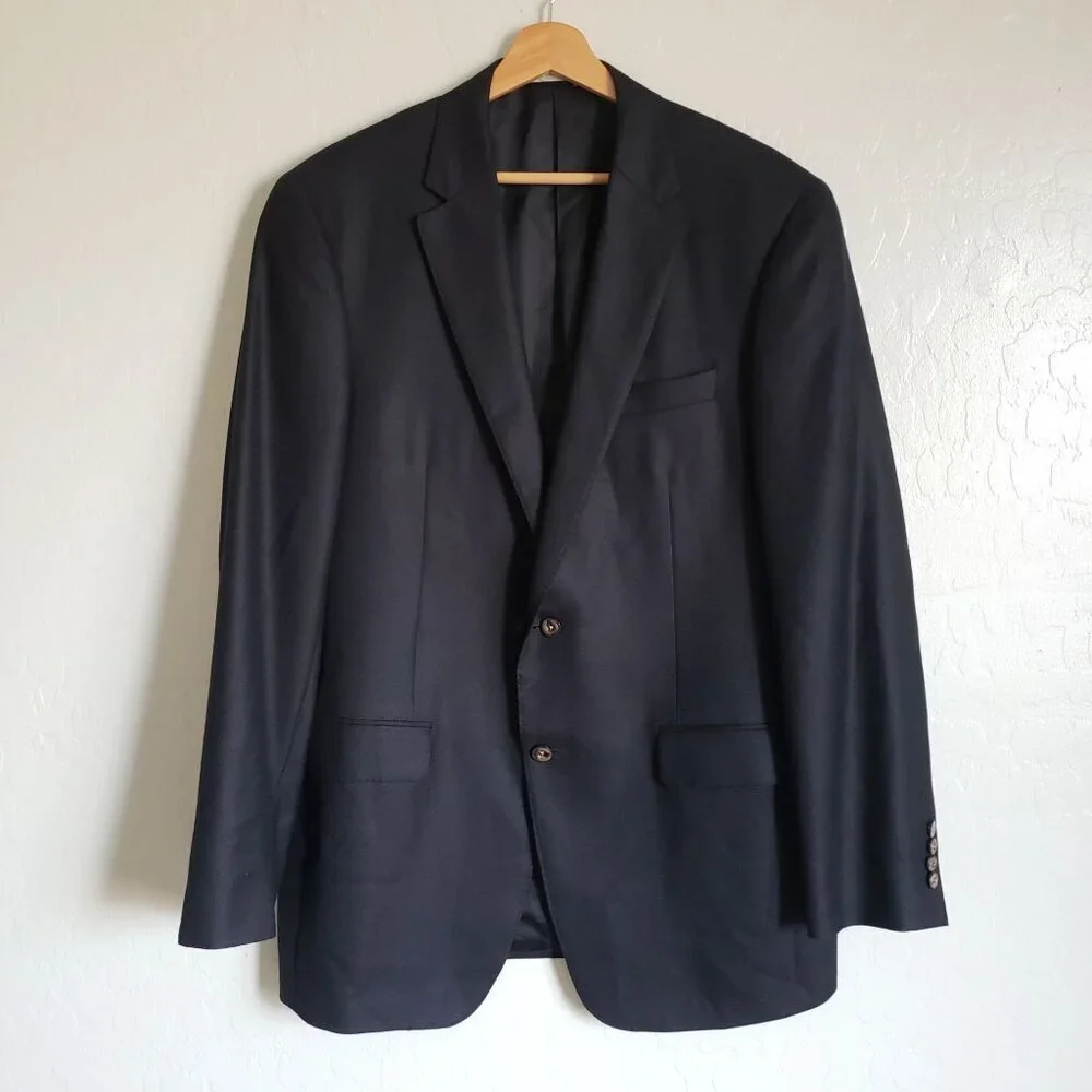 Samuelsohn 100% Cashmere Blazer Jacket Black Size Mens 42 Tall J.P.Tilford Italy