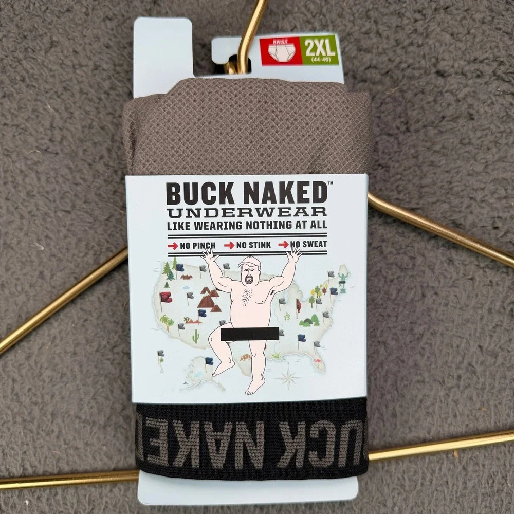 Duluth Trading Co Buck Naked Briefs Graphite Gray 2XL 76014 GPH Mens Underwear