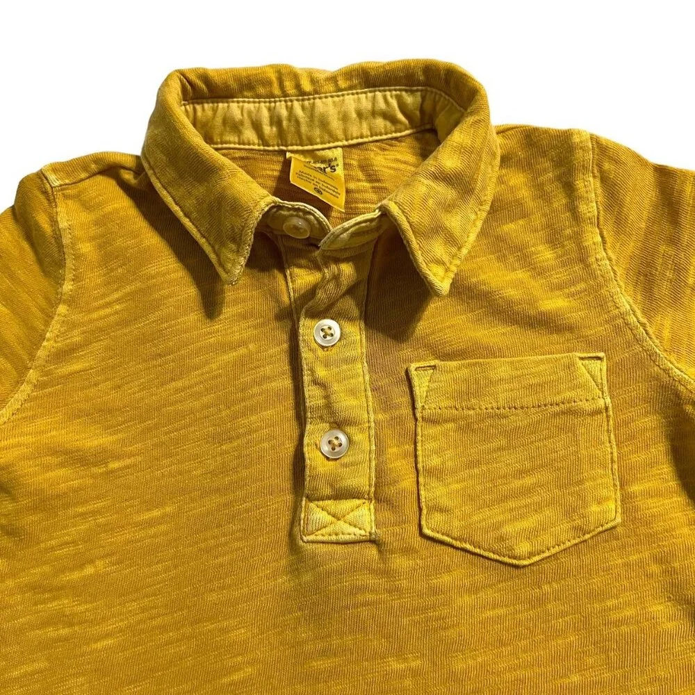 Carter's 18m Mustard Yellow Slub Cotton Polo Shirt