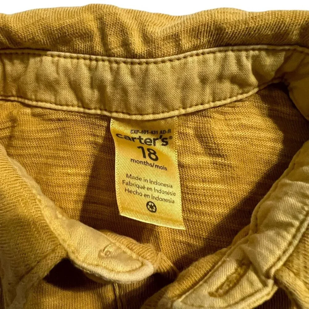 Carter's 18m Mustard Yellow Slub Cotton Polo Shirt