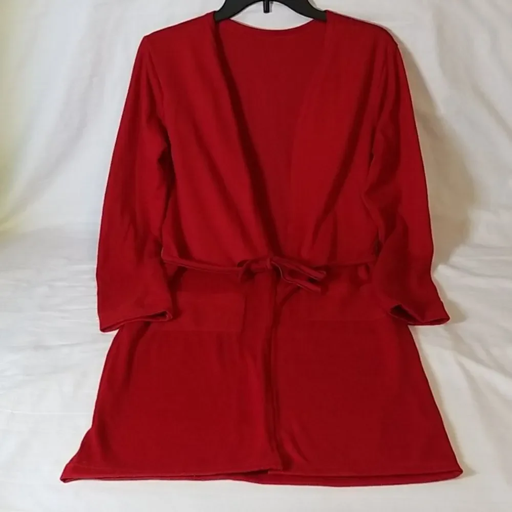 Deep Red Double Pocket Bathrobe‎