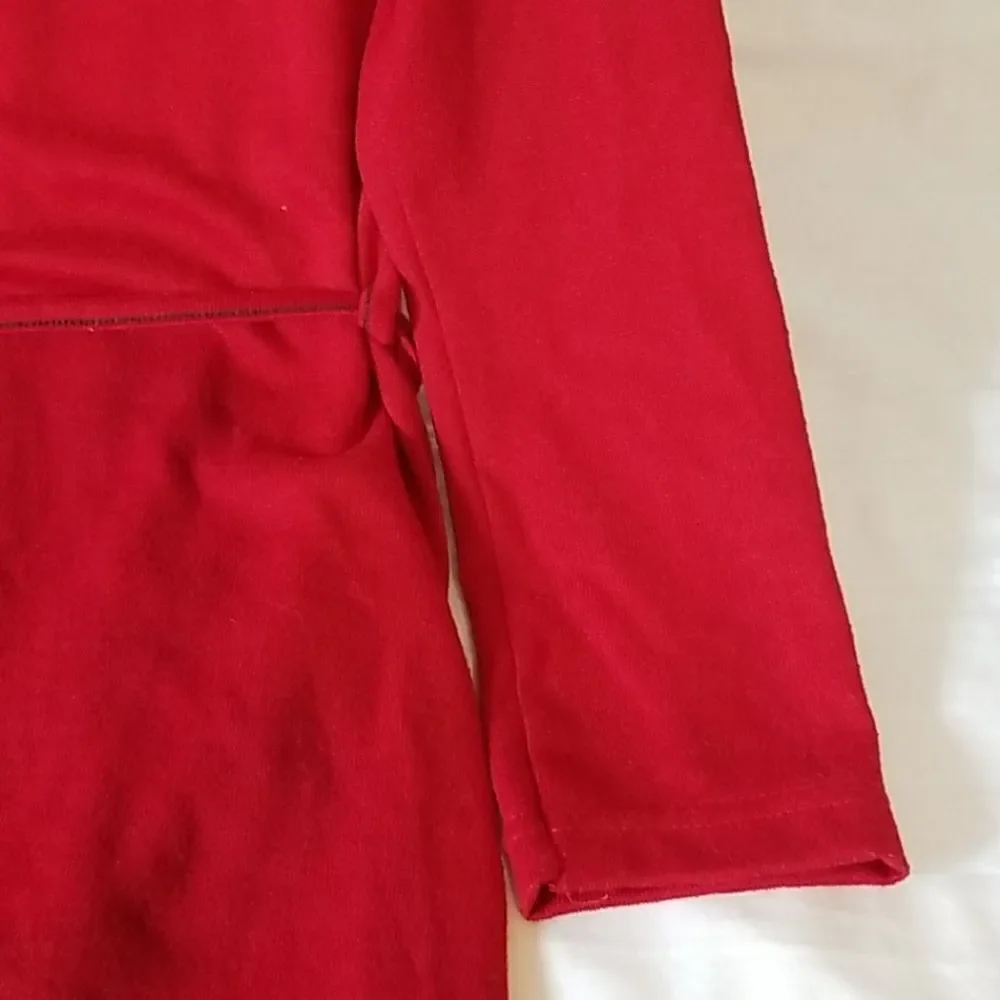 Deep Red Double Pocket Bathrobe‎