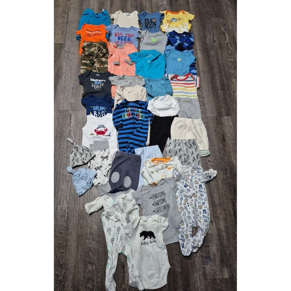 HUGE baby boy clothing lot size 0-3 months 30+ piece