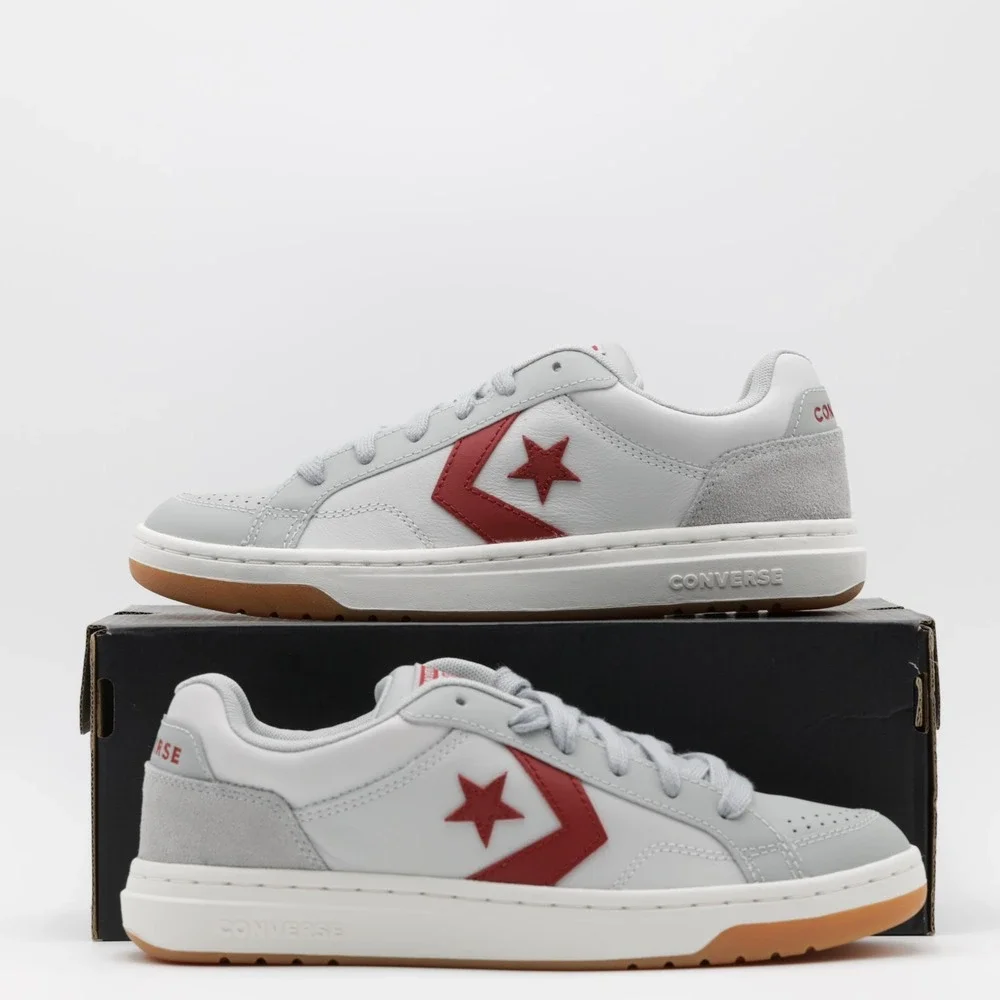 Converse Unisex Pro Blaze Classic Leather Suede Low‎ Shoes Gray/Burgundy Size 9