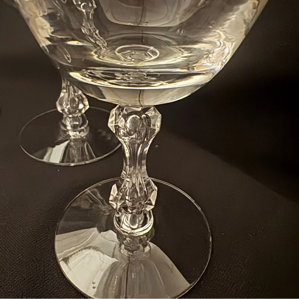 Tiffin Churchill Crystal Goblets Set of 4 Apple Core Stem Vintage