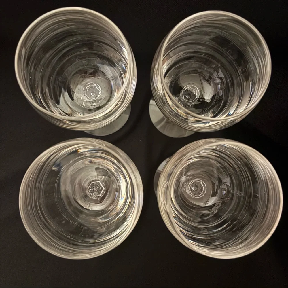 Tiffin Churchill Crystal Goblets Set of 4 Apple Core Stem Vintage