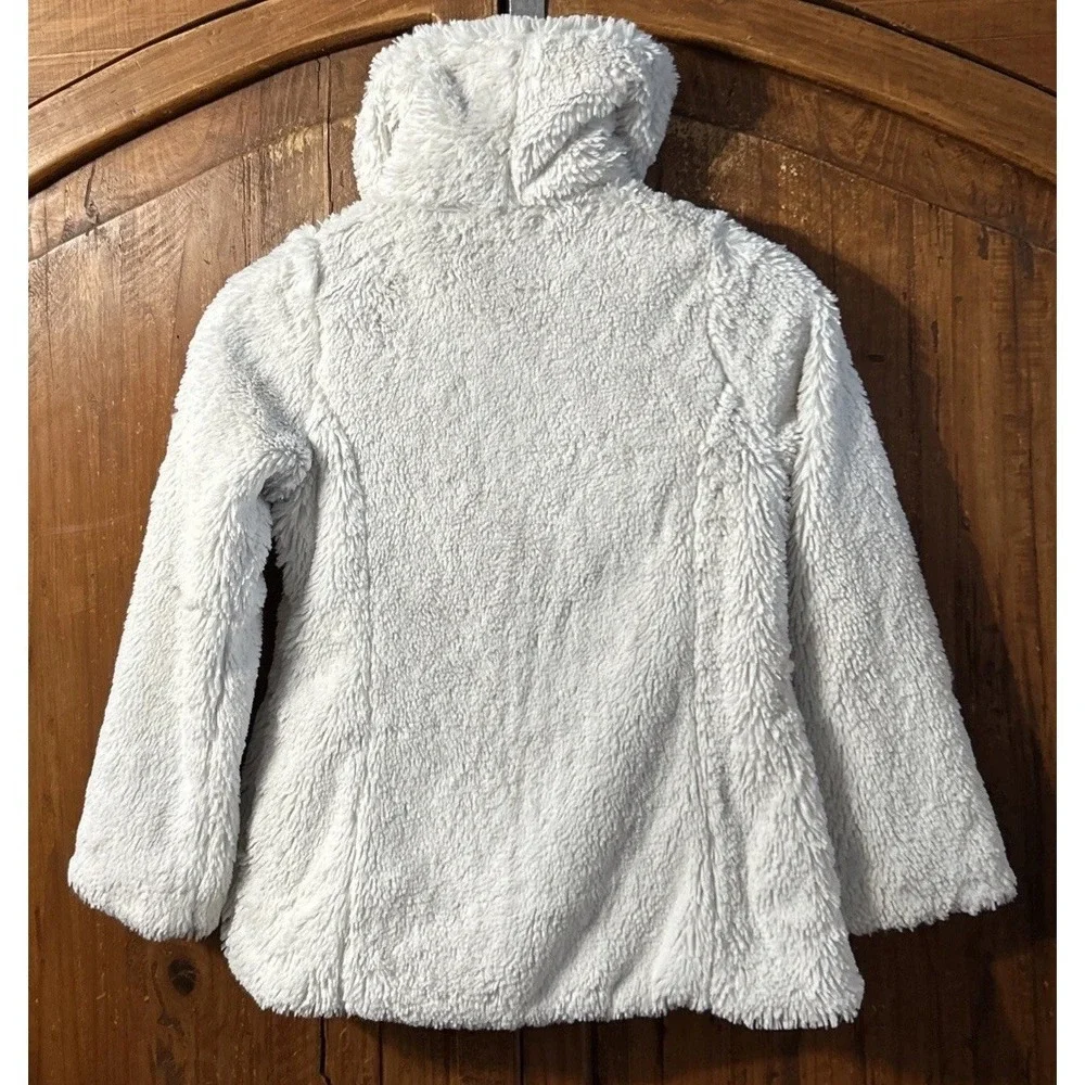 RARE Girls‎ Patagonia Pelage FLUFFY Fleece Jacket Birch White Sz 8 65591
