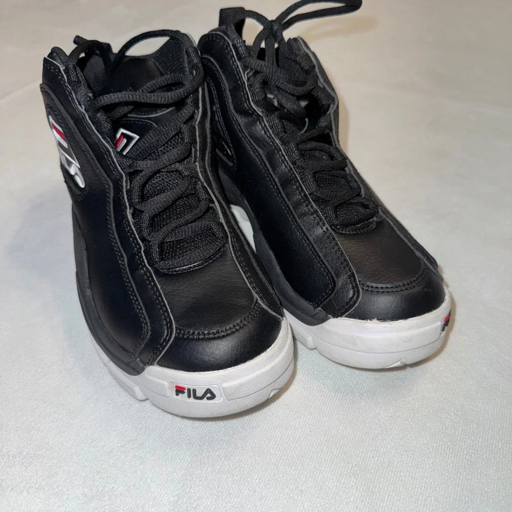 Fila Grant Hill 2 Mid Top Sneakers Youth‎ Kids Size 6 US Black Basketball Shoes