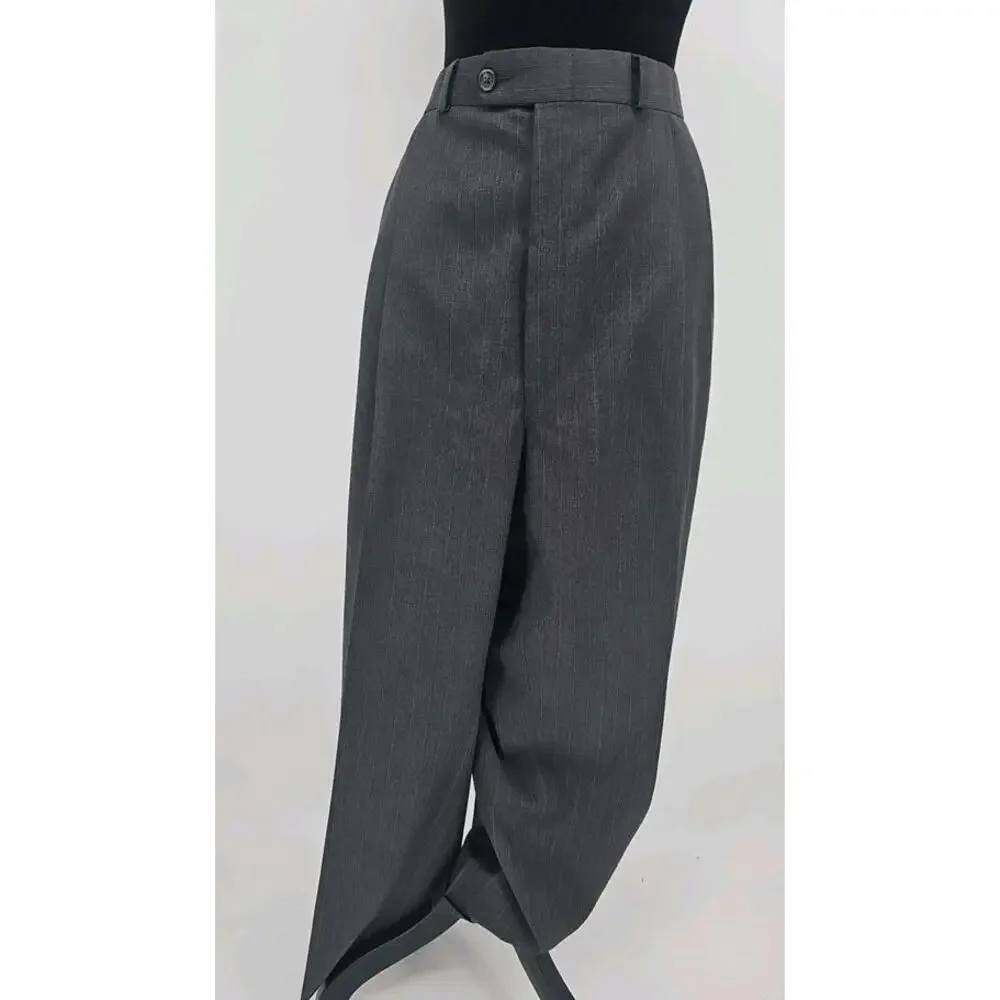 Lauren Ralph Lauren Gray Pinstriped Suit 50R Wool Two-Piece Suit 39x28.5 Trouser