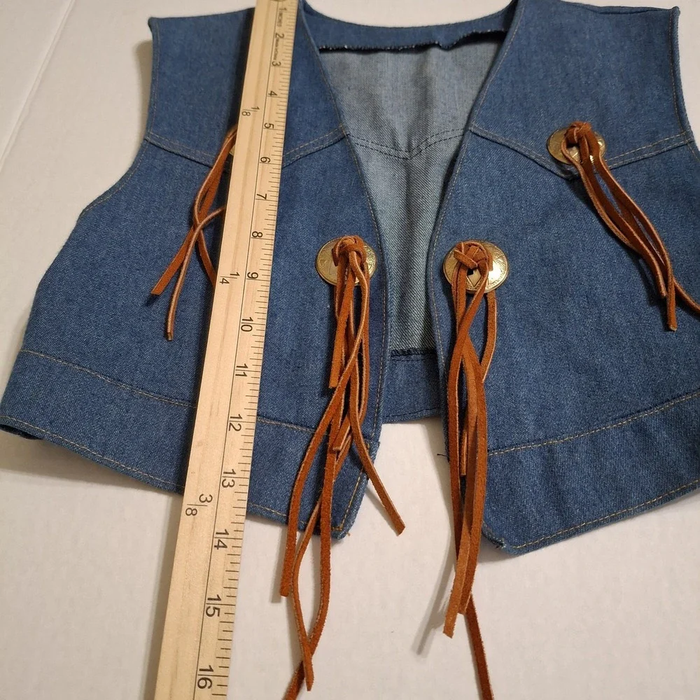 Unbranded Boy's Small Blue Denim‎ Vest Western Cowboy Rodeo Theater Costume Play