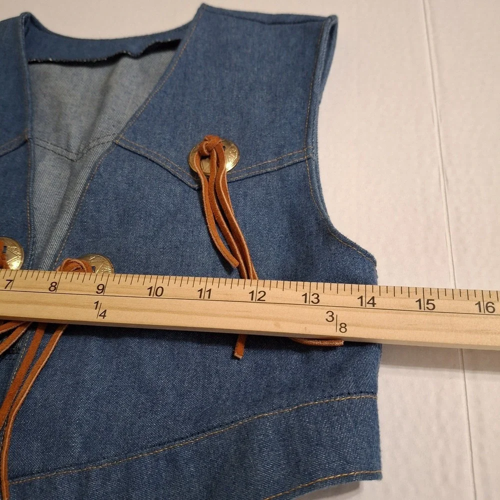 Unbranded Boy's Small Blue Denim‎ Vest Western Cowboy Rodeo Theater Costume Play