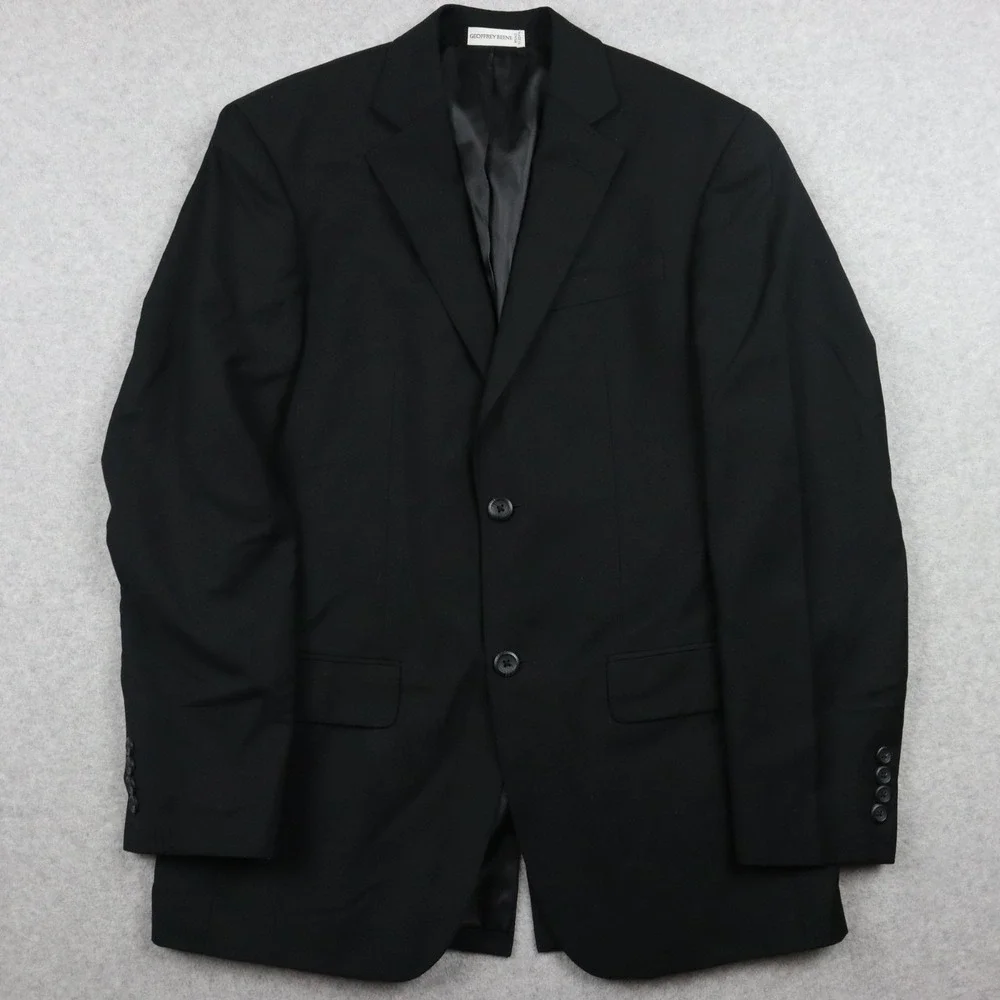 Geoffrey‎ Beene Blazer Mens 36R 2-Button Suit Jacket Coat Business Formal Black