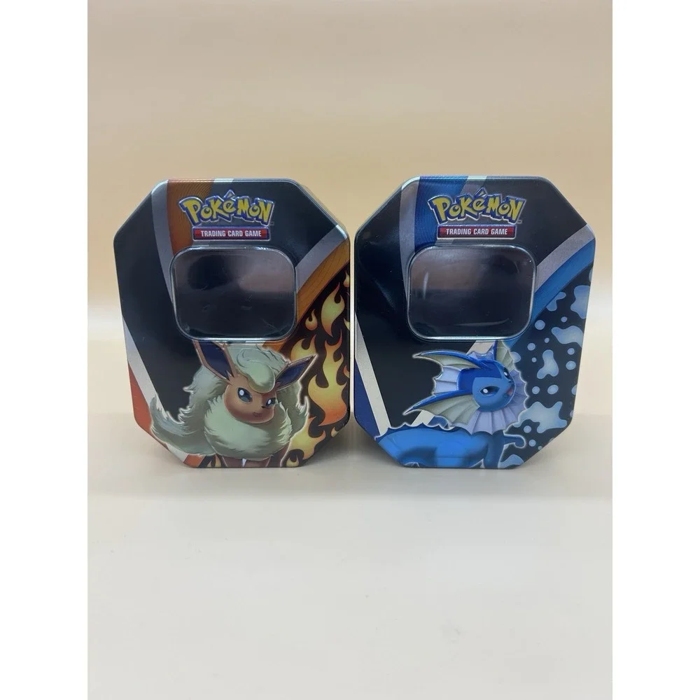 Pokemon TCG Eevee Evolutions Vaporeon & Flareon Empty Tin Lot of‎ 2