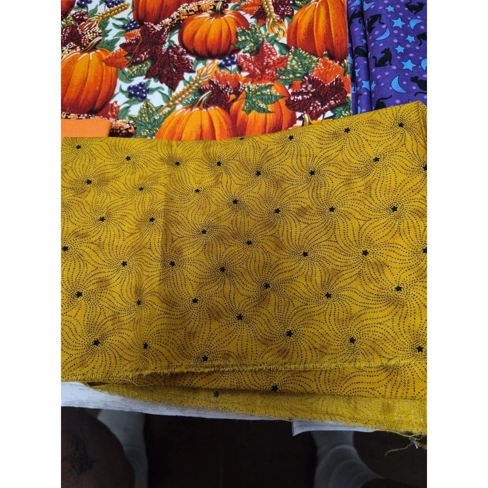 Halloween Fabric scraps variety for small craft projects quilting sewing 12 oz.
