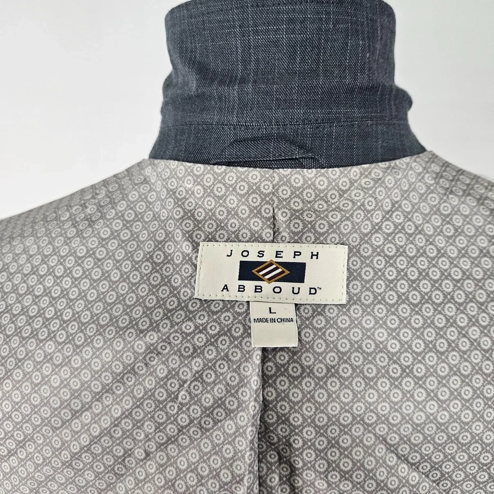Joseph Abboud Men's Sport Coat Blazer Two Button Gray Plaid Cotton Size XL