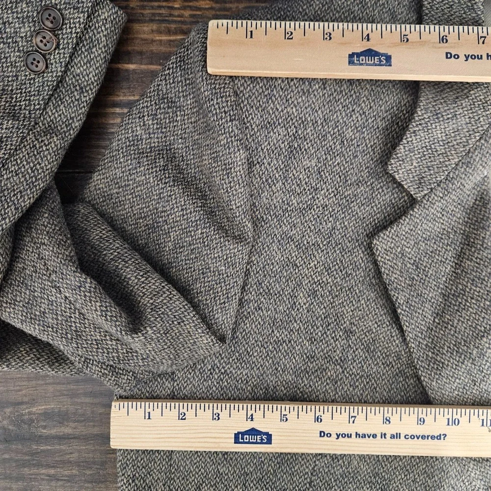 Men's Tweed Style Sport Coat Blazer Two Button Brown Wool Size 52R BIG
