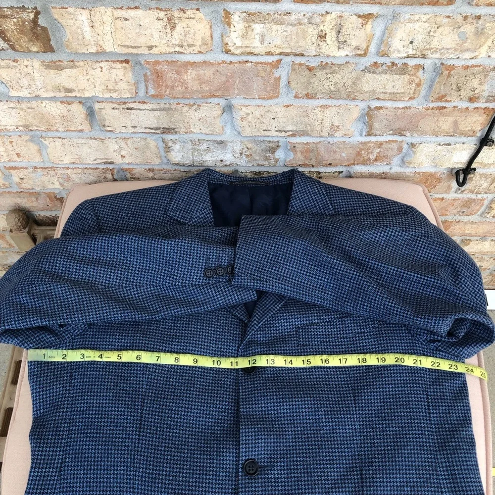 Ermenegildo Zegna Soft Switzerland Tweed Silk Cotton Linen Blend Blue Jacket 52L