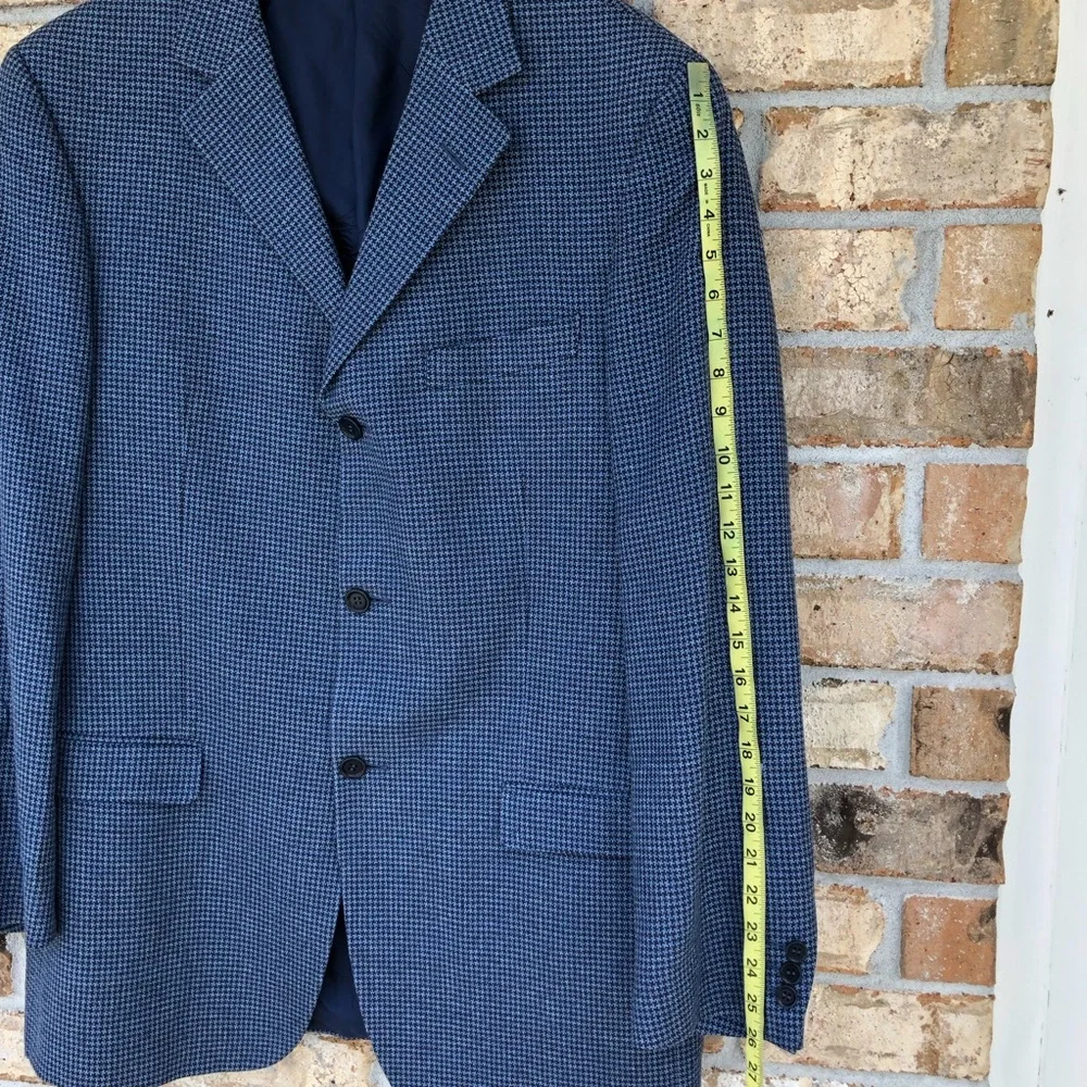 Ermenegildo Zegna Soft Switzerland Tweed Silk Cotton Linen Blend Blue Jacket 52L