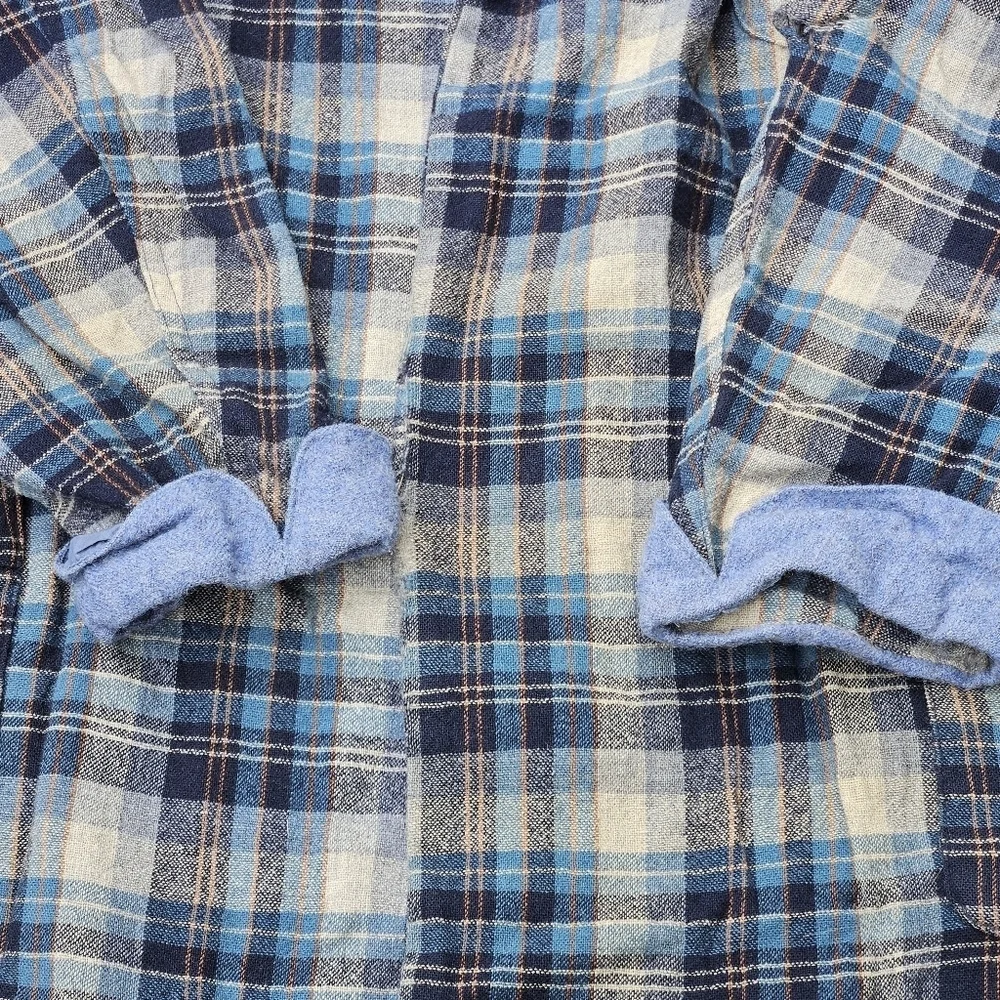 Vintage 60s Pendleton Made In USA Blue Tartan Plaid Virgin Wool Robe Mens Large