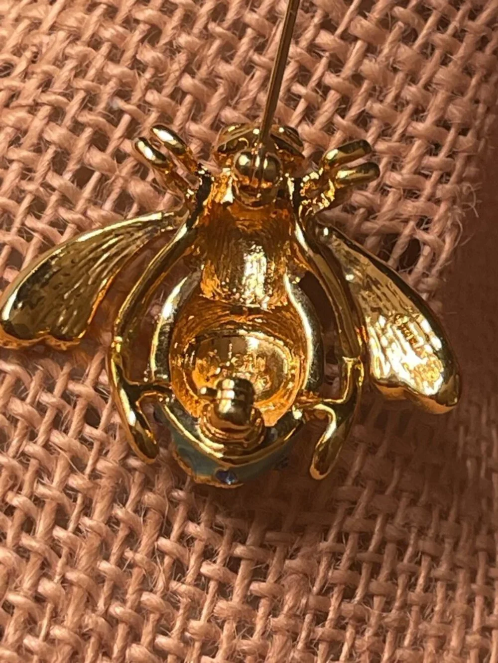 Joan Rivers Seaside Ocean Starfish Bumblebee Brooch Blue Enamel Gold-Tone Vtg