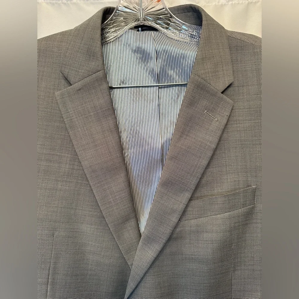 Tommy‎ Hilfiger 100% Wool Blazer Mens Size 44L Gray Sport Coat Mint Condition