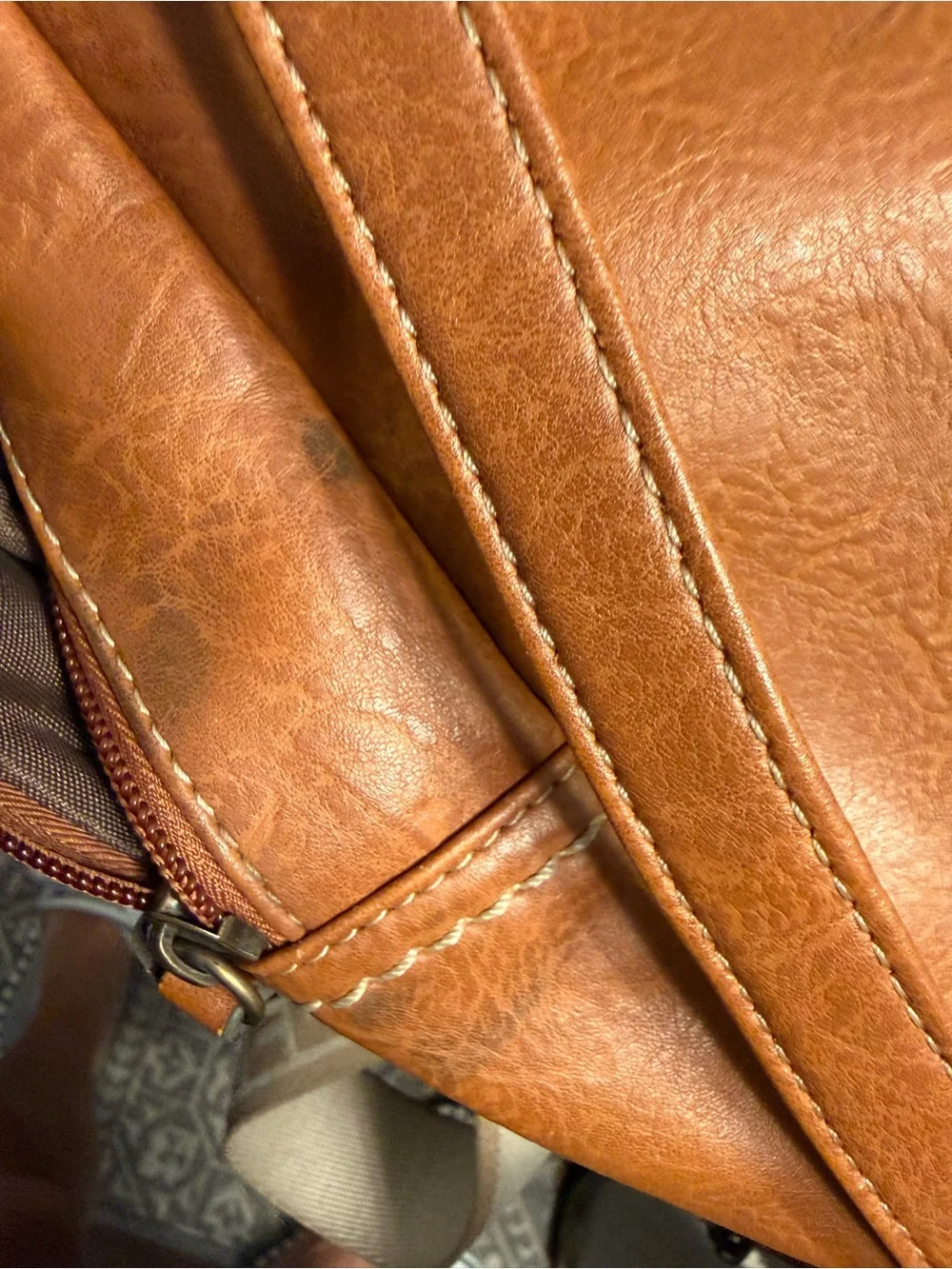 boc Chestnut Brown Faux Leather Mini Backpack