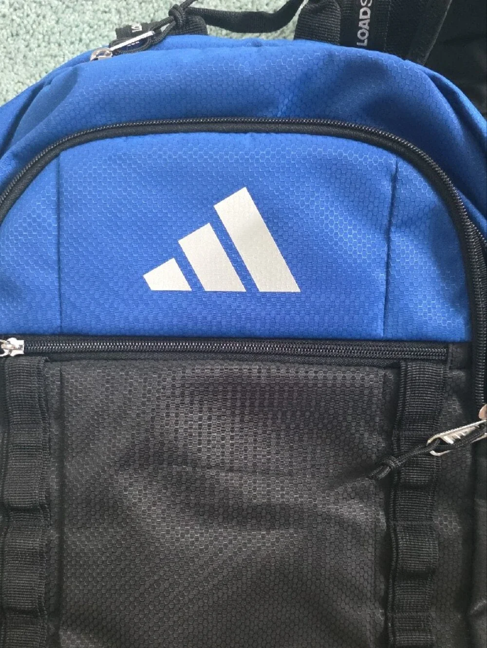 adidas Blue and Black Excel 7 Backpack, NWT, With Loadspring Shoulder Straps.