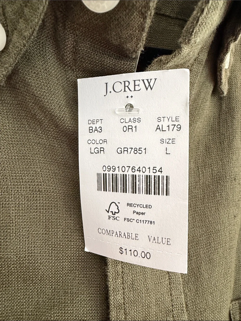 J. Crew fabric lightweight single