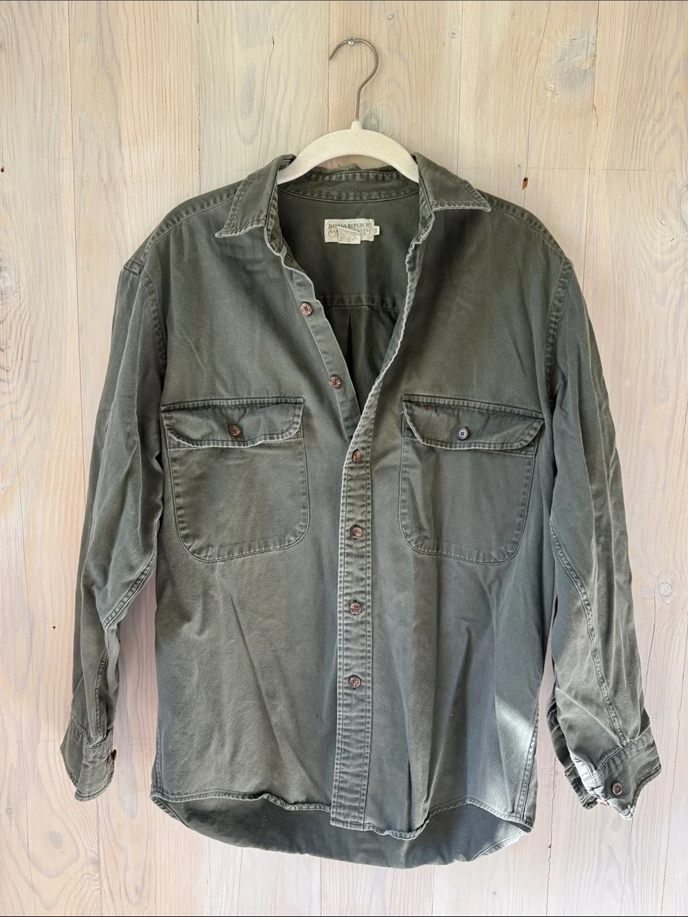 Vintage Banana Republic Safari Army Green Shirt Size S