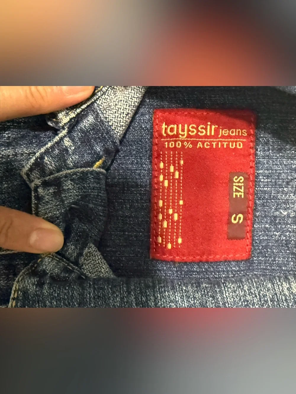 Tayssir Jeans Denim Jacket Women’s Size S Blue 100% Cotton Button Front Trucker