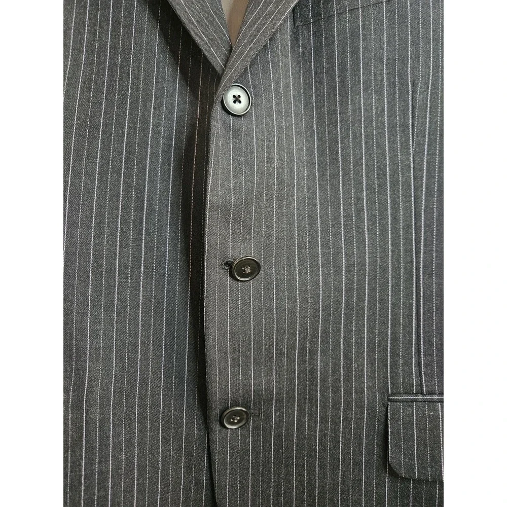 Belvest Wilkes Bashford Men's Suit Jacket Blazer Black Pinstripe‎ EU50 US40