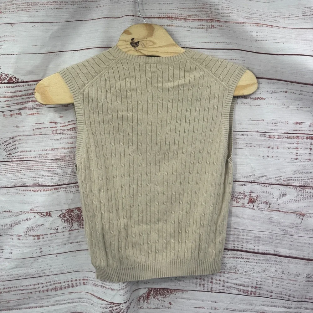 Brooks Brothers Sweater Vest Mens‎ Size Medium Cable Knit V Neck Cotton Casual