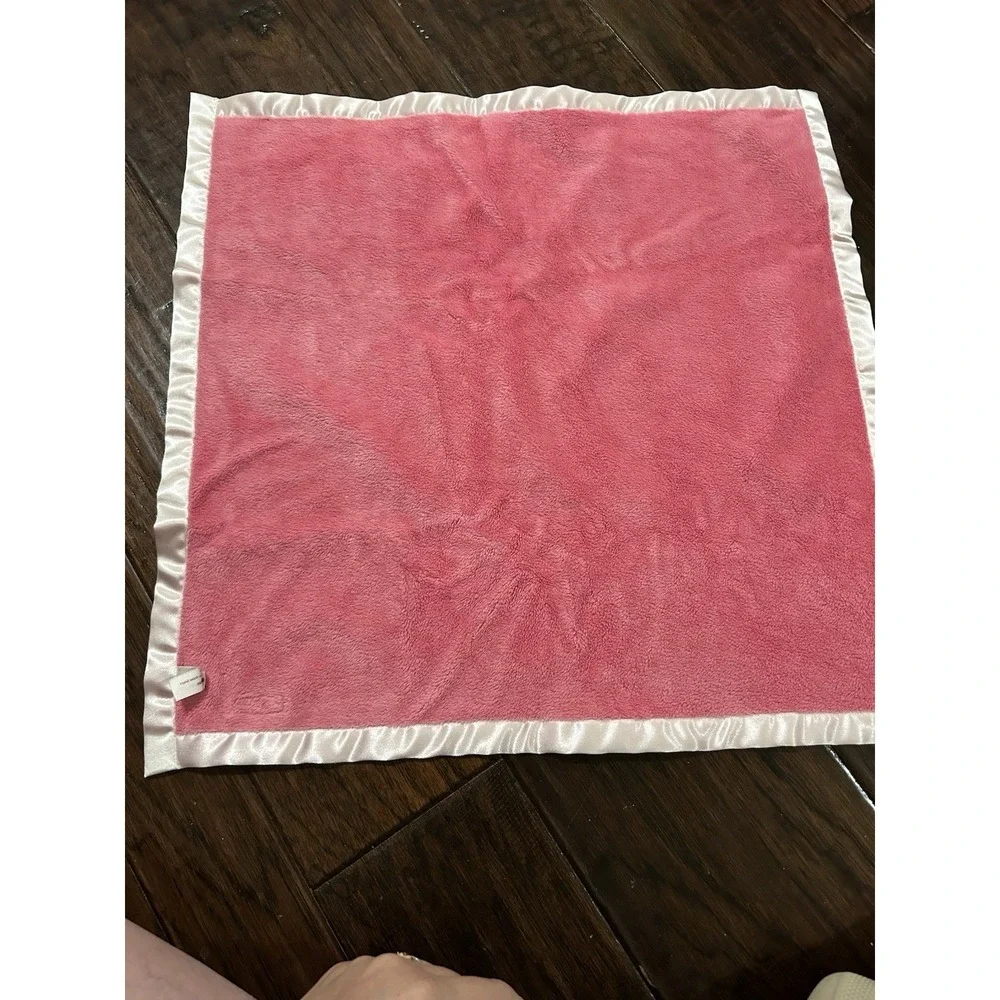 American Girl Bitty Baby Blanket Pink Fleece Satin Trim Soft 18