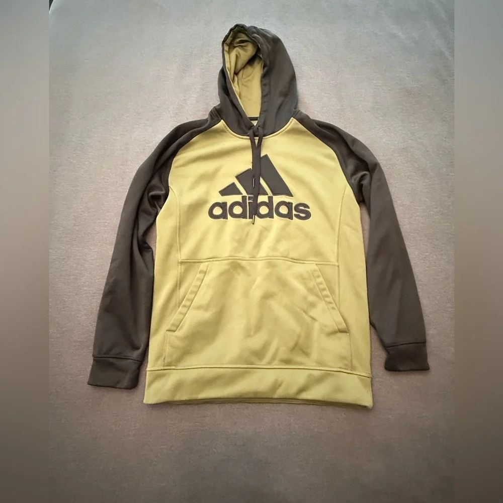 Adidas Men's Olive and Black Climawarm Hoodie