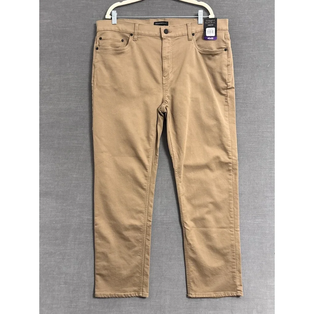 Banana Republic Pants 40x32 Brown Tan 5 Pocket Stretch Classic Casual Work‎ NEW