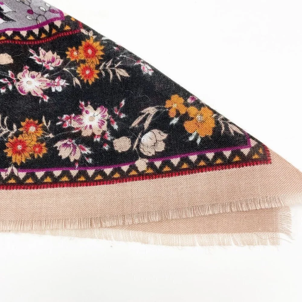 VINTAGE CHALLIS by Berkshire | Floral Black Tan Gray 29