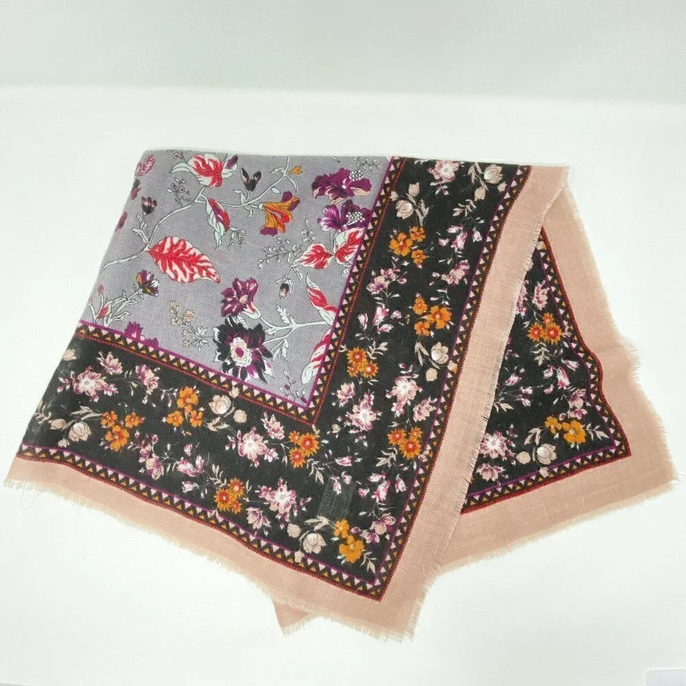 VINTAGE CHALLIS by Berkshire | Floral Black Tan Gray 29