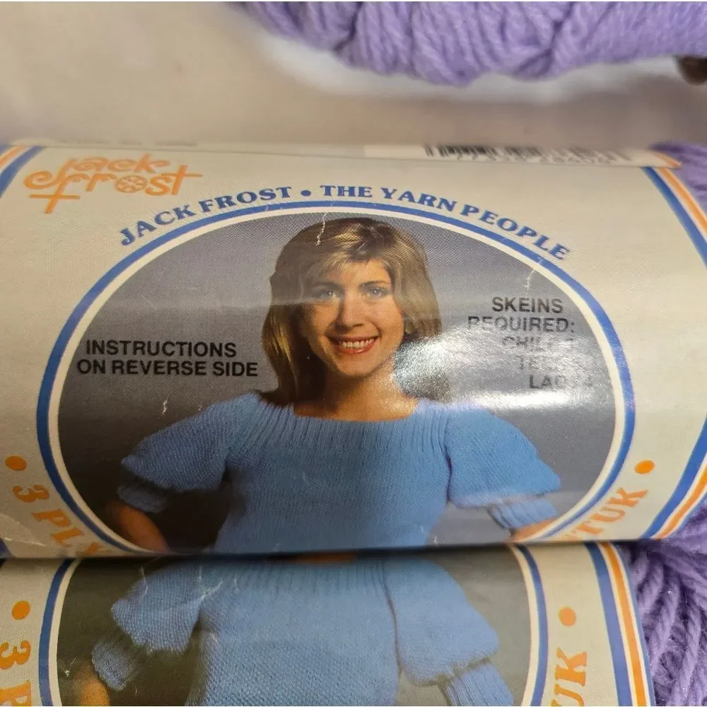 VINTAGE lilac purple Orlon acrylic Wintuk Omni 3 ply‎ baby and sport yarn lot 7