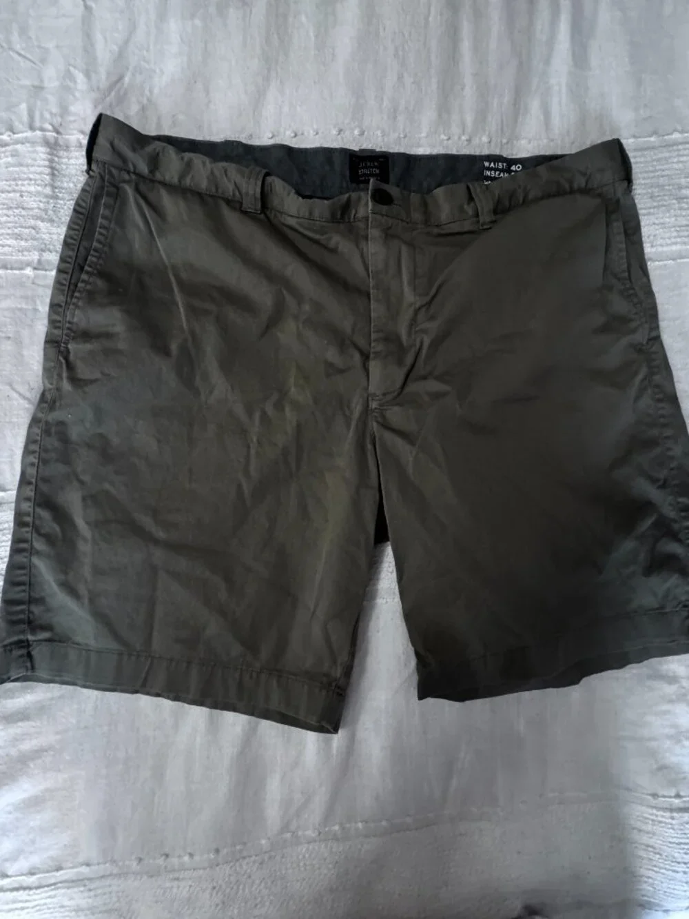 J.Crew Men's Olive Stretch Chino Shorts 40W 9