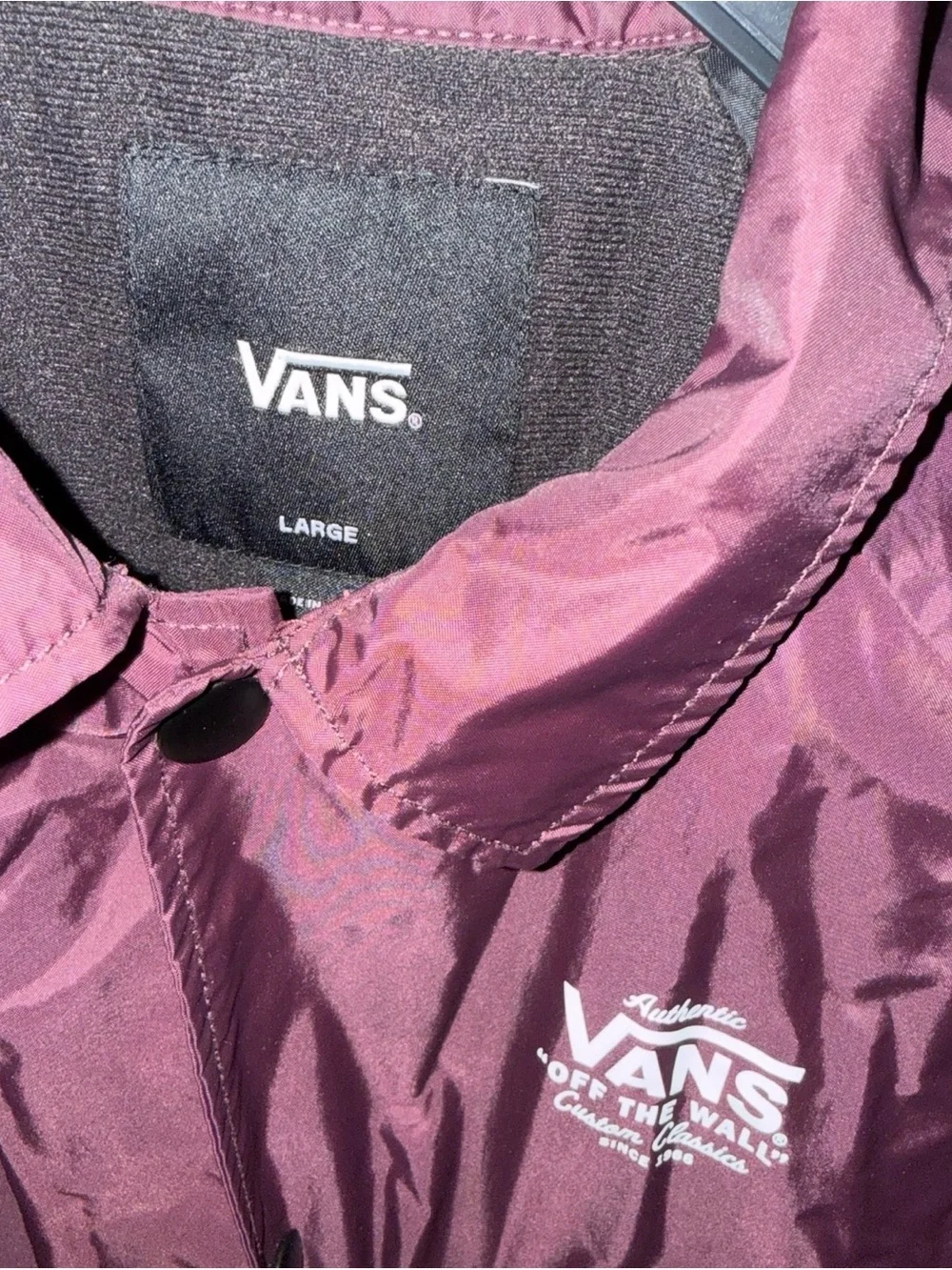 Vans button snap design